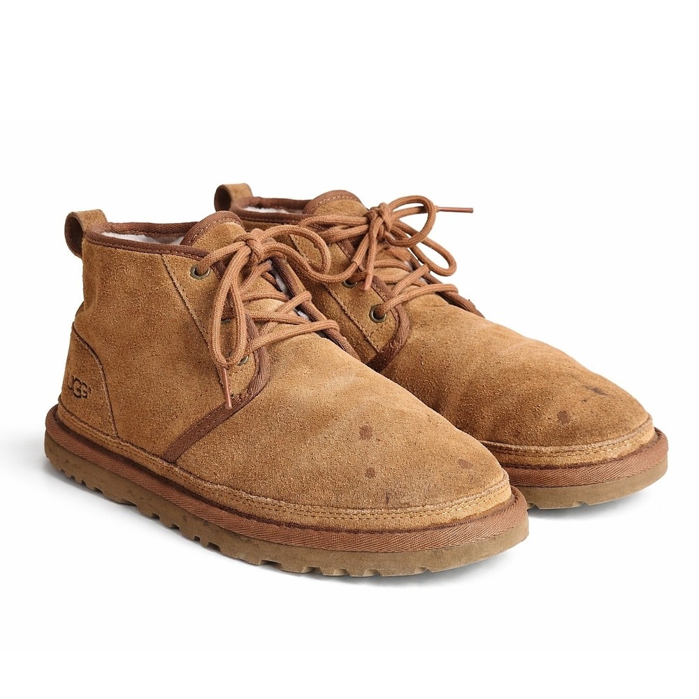 UGG Neumel Tan Suede Chukka US‎ 7 Ankle Sherpa Shearling Boots Lace Up Wool
